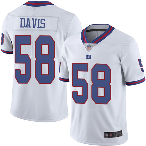 Men New York Giants #58 Tae Davis Limited White Rush Vapor Untouchable Football NFL Jersey->new york giants->NFL Jersey